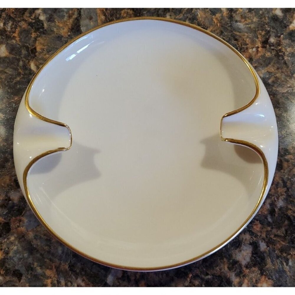 Lenox Vintage 5 1/2” Gold Trim Trinket / Ashtray Made in USA